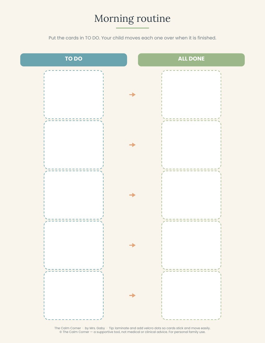 Page from the Visual Schedules and Routines Pack