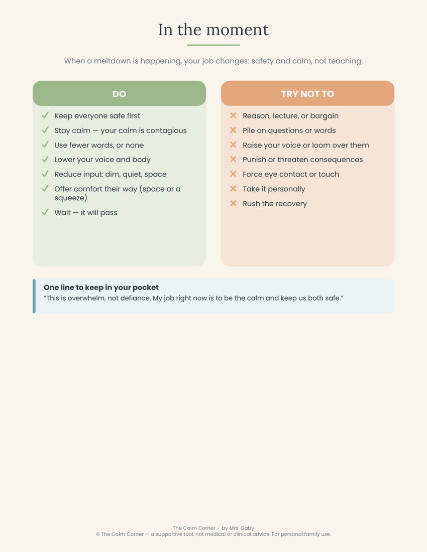 What to do and what to avoid during a meltdown